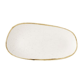 Churchill Stonecast Opal Oblong Plates Barley White 350x185mm (6 Pack)