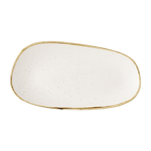 Churchill Stonecast Opal Oblong Plates Barley White 350x185mm (6 Pack)