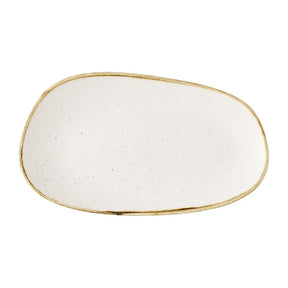 Churchill Stonecast Opal Oblong Plates Barley White 260x150mm (12 Pack)