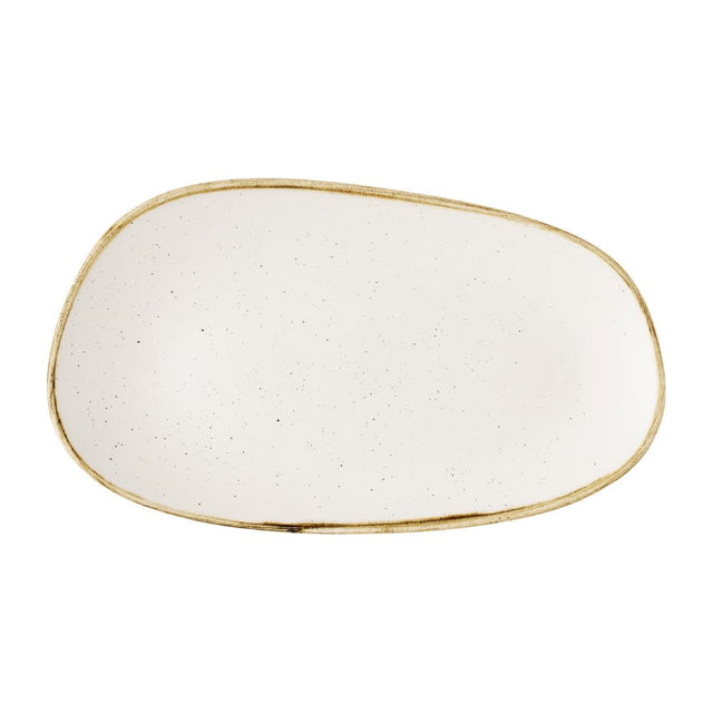 Churchill Stonecast Opal Oblong Plates Barley White 260x150mm (12 Pack)