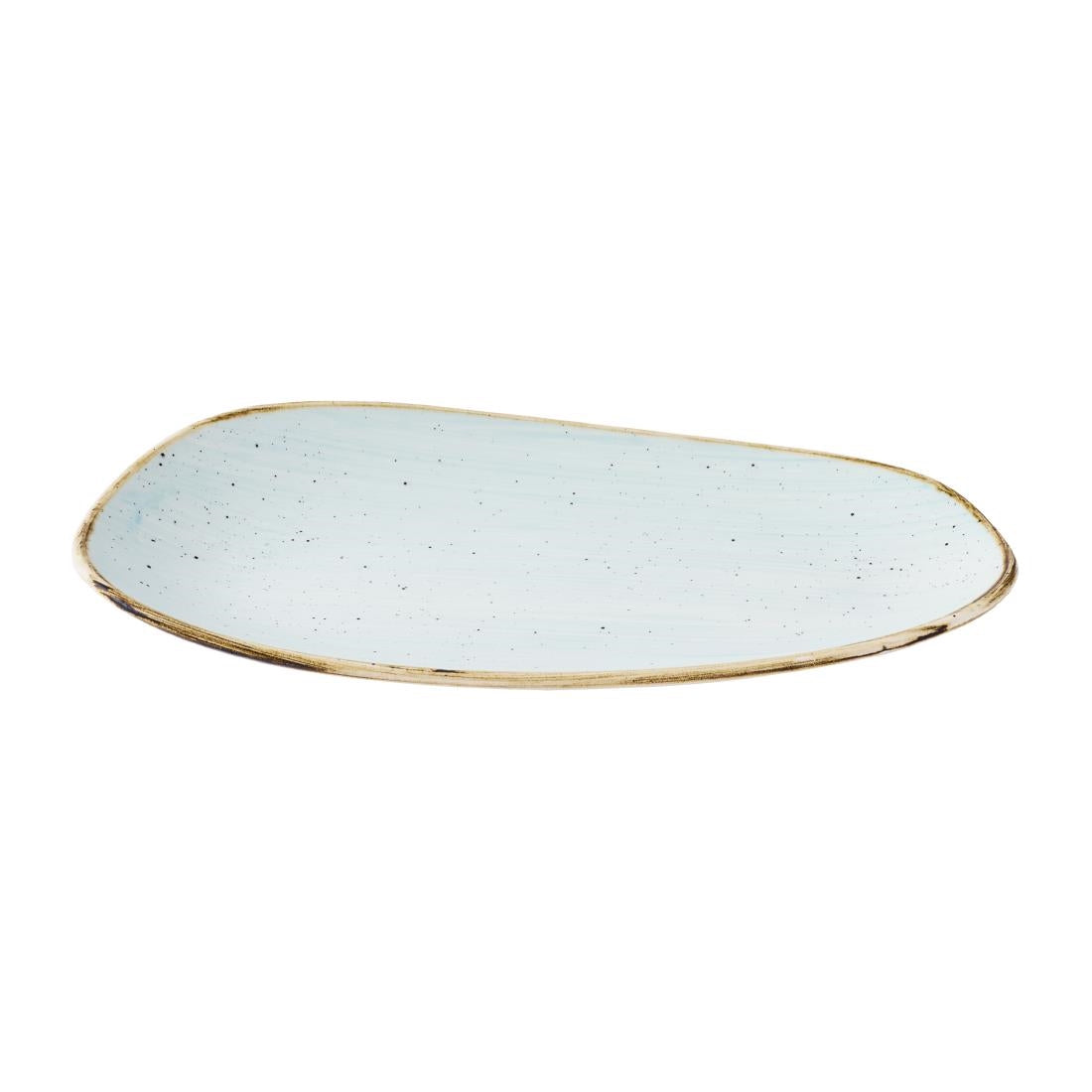 Churchill Stonecast Opal Oblong Plates Duck Egg Blue 220x130mm (12 Pack)