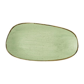 Churchill Stonecast Opal Oblong Plates Sage Green 350x185mm (6 Pack)