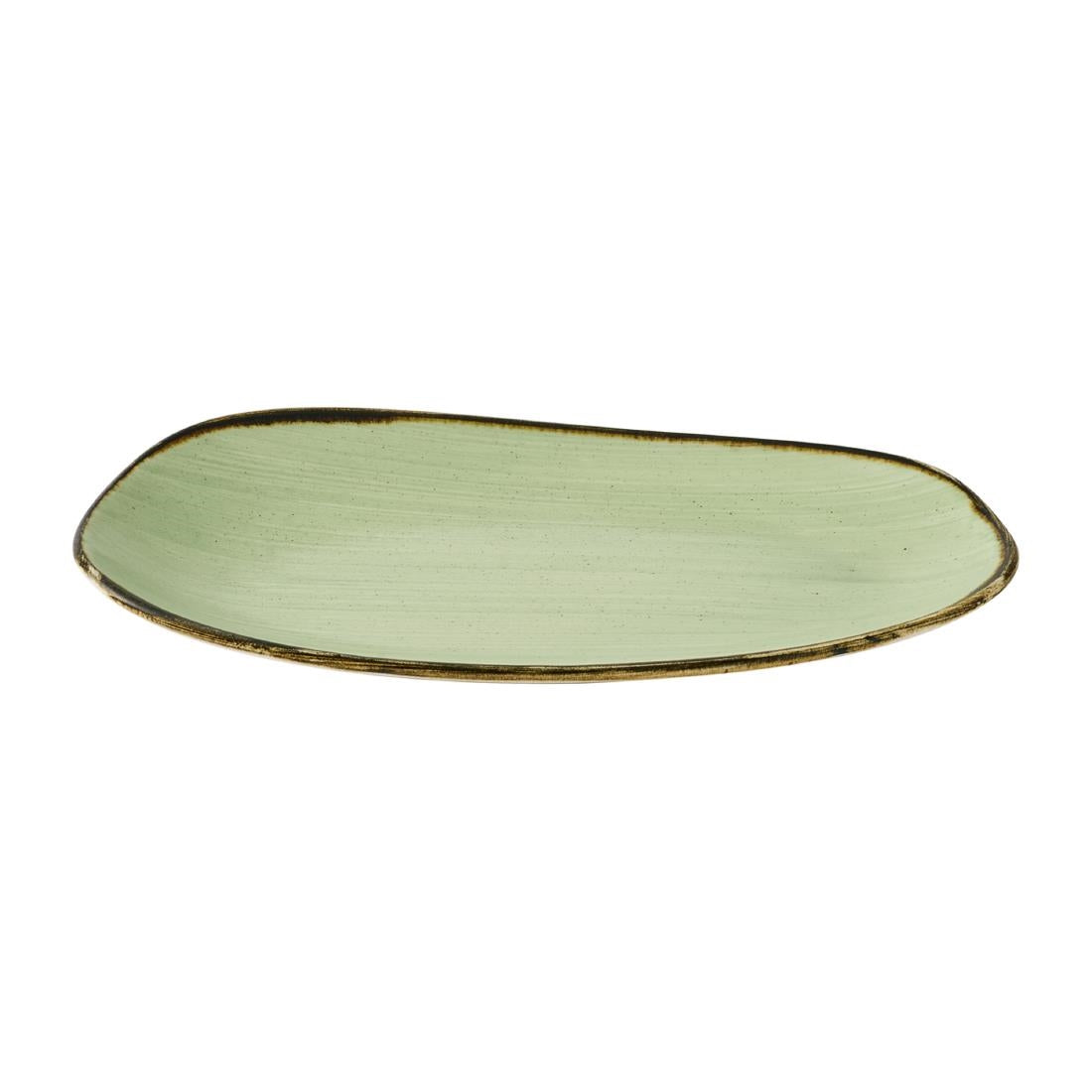 Churchill Stonecast Opal Oblong Plates Sage Green 260x150mm (12 Pack)