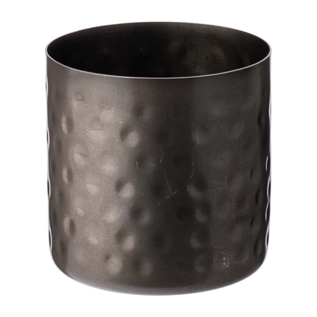 Utopia Vintage Steel Hammered Chip Cups Black 85mm (12 Pack)