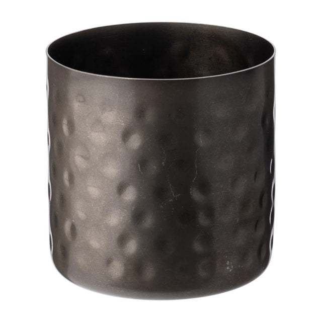 Utopia Vintage Steel Hammered Chip Cups Black 85mm (12 Pack)