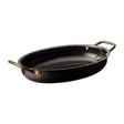 Utopia Vintage Steel Oval Dishes Black 245x175mm (6 Pack)