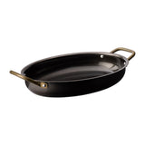Utopia Vintage Steel Oval Dishes Black 245x175mm (6 Pack)