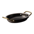 Utopia Vintage Steel Oval Dishes Black 165x125mm (6 Pack)