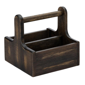 Utopia Small Wooden Table Caddy Black (2 Pack)
