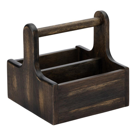 Utopia Small Wooden Table Caddy Black (2 Pack)
