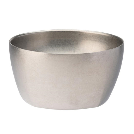 Utopia Artemis Double Walled Bowls Rumbled Steel 110mm (6 Pack)