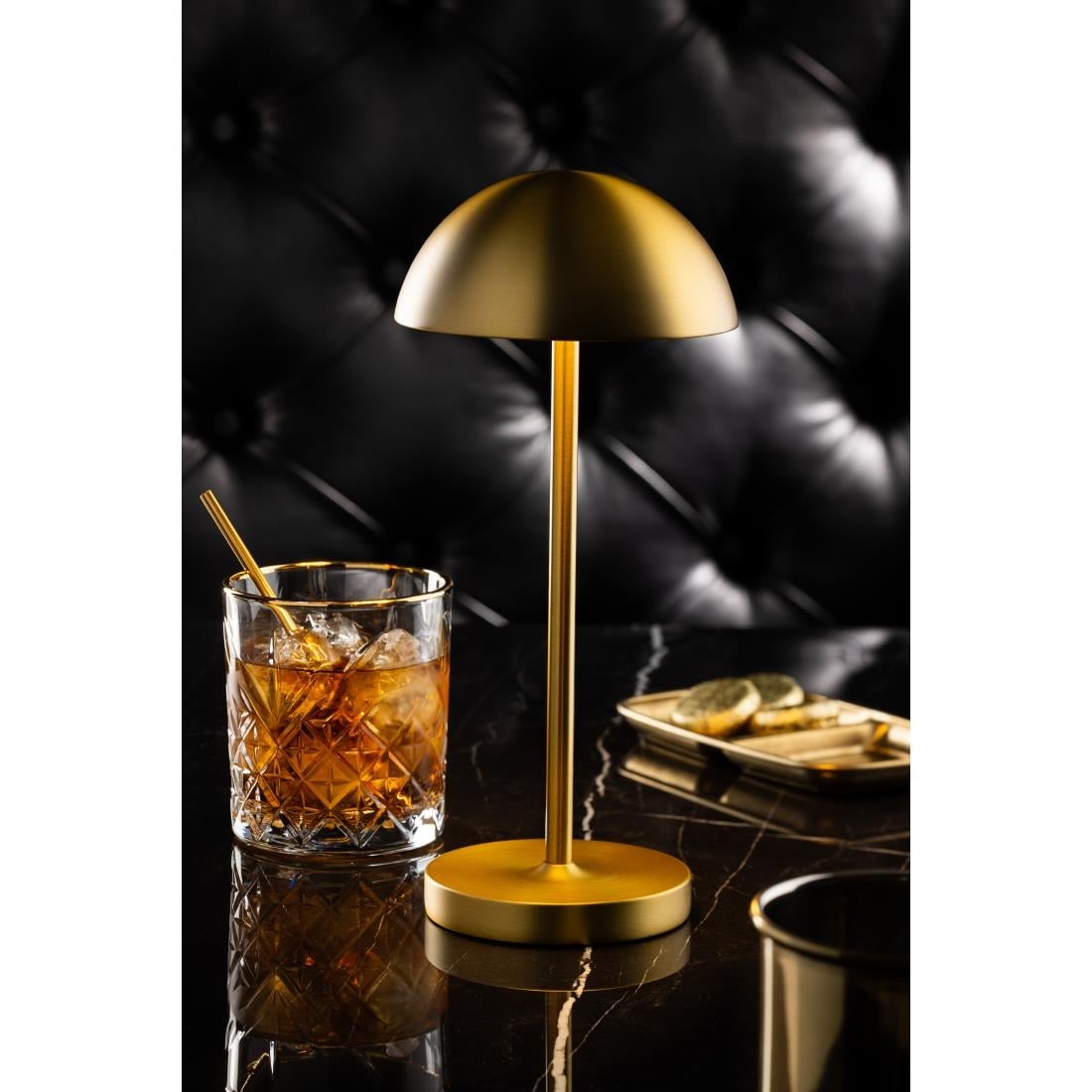Utopia Tonga LED Cordless Table Lamps Brushed Gold 260mm (6 Pack)