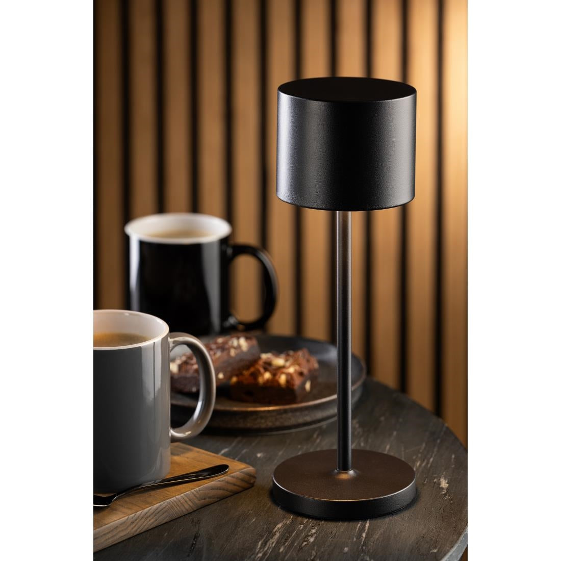 Utopia Tahiti LED Cordless Table Lamps Black 260mm (6 Pack)