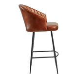 Brooklyn Bruciato Leather Bar Stool Tan