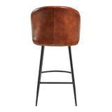 Brooklyn Bruciato Leather Bar Stool Tan