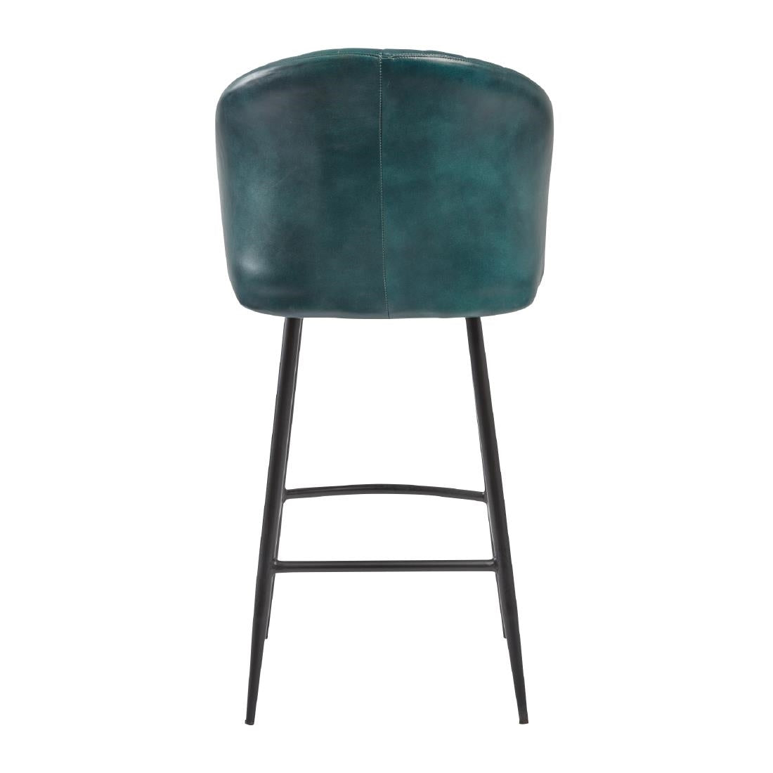 Brooklyn Bruciato Leather Bar Stool Vintage Blue