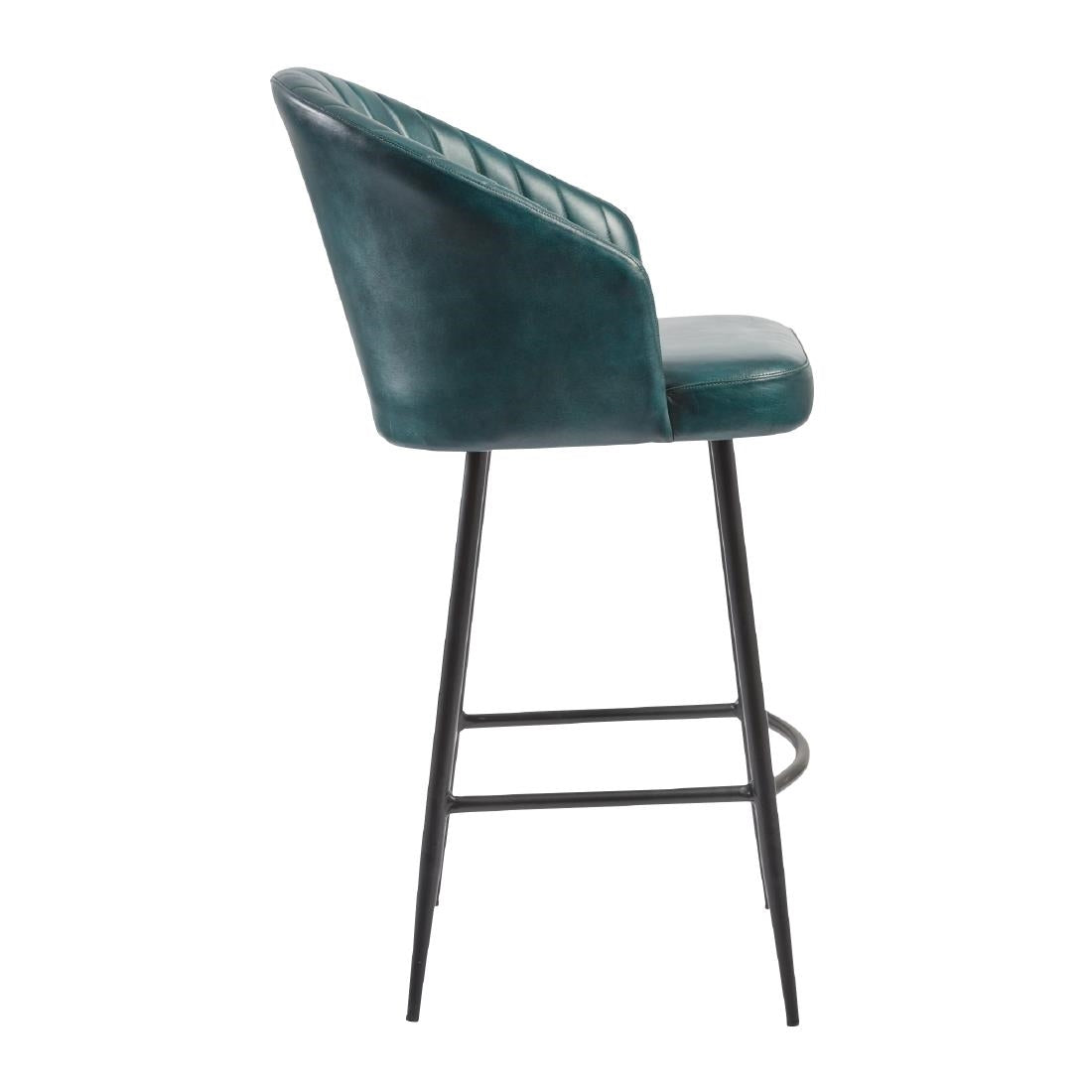 Brooklyn Bruciato Leather Bar Stool Vintage Blue