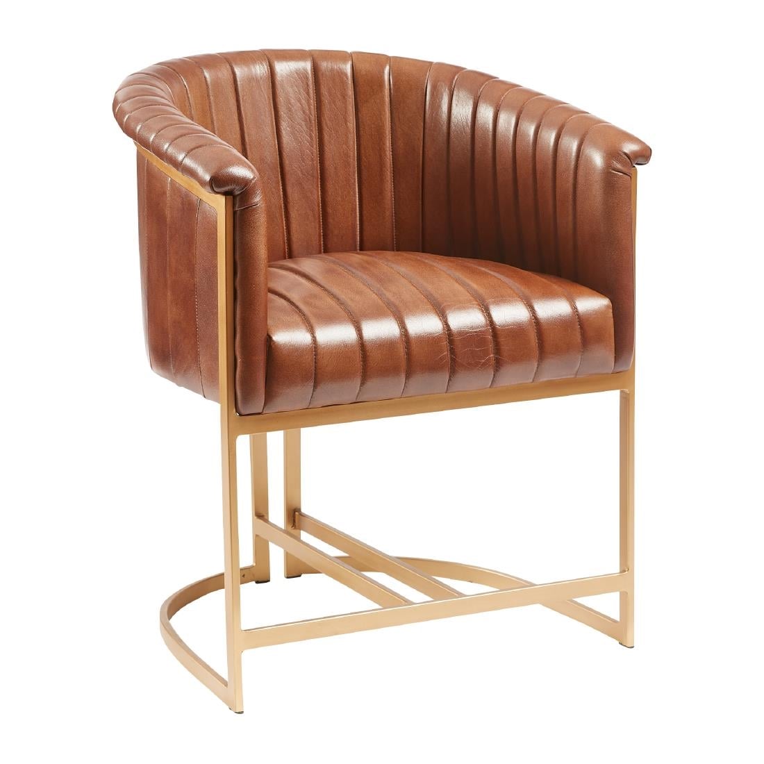 Nolan Leather Armchair Pecan Brown