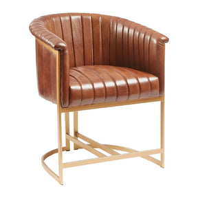Nolan Leather Armchair Pecan Brown
