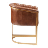 Nolan Leather Armchair Pecan Brown