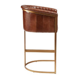 Nolan Leather Bar Stool Pecan Brown