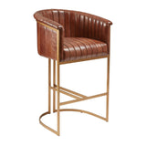 Nolan Leather Bar Stool Pecan Brown