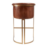 Nolan Leather Bar Stool Pecan Brown