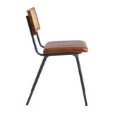 Savanna Leather Side Chair Pecan Brown