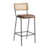 Savanna Leather Bar Stool Pecan Brown