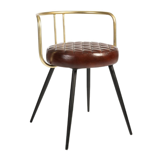 Aulenti Leather Low Cocktail Stool Claret Red