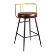 Aulenti Leather Bar Height Cocktail Stool Claret Red