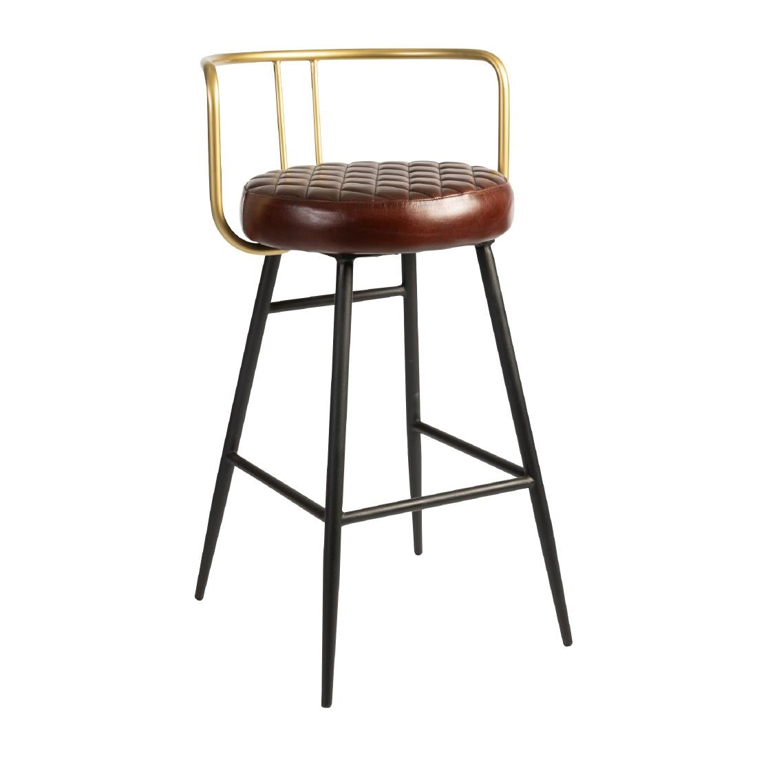 Aulenti Leather Bar Height Cocktail Stool Claret Red