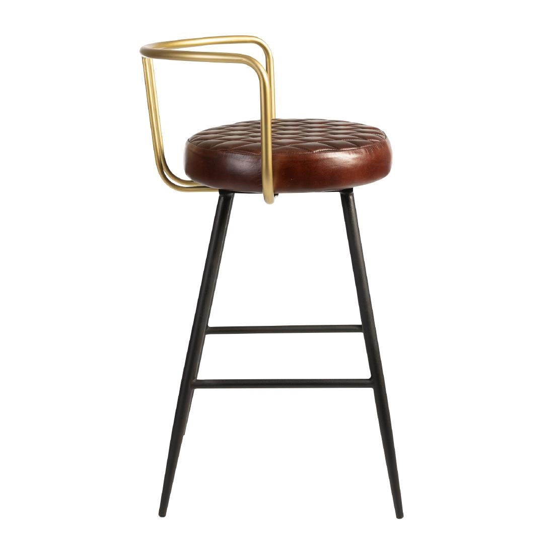Aulenti Leather Bar Height Cocktail Stool Claret Red