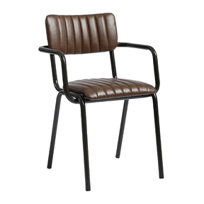 Tavo Stacking Ribbed Armchair Vintage Brown