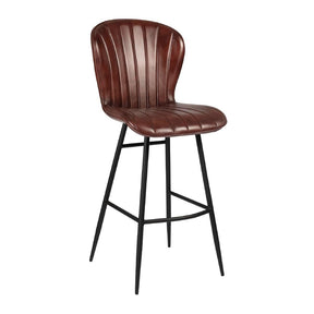 Lars Leather Bar Stool Claret Red