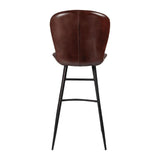 Lars Leather Bar Stool Claret Red