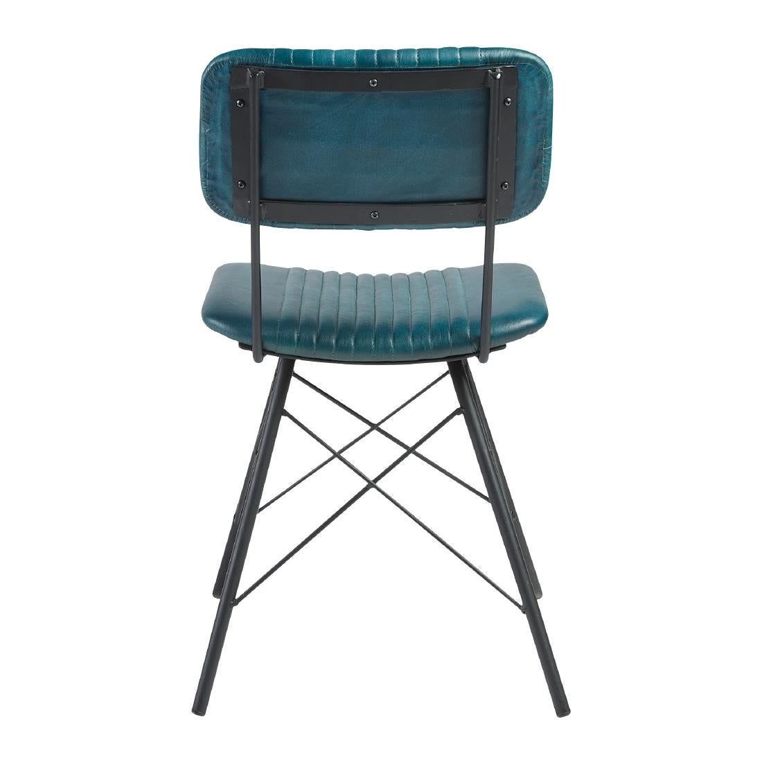 Duke Leather Side Chair Vintage Teal
