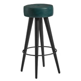 Malibu Leather Stool Vintage Blue