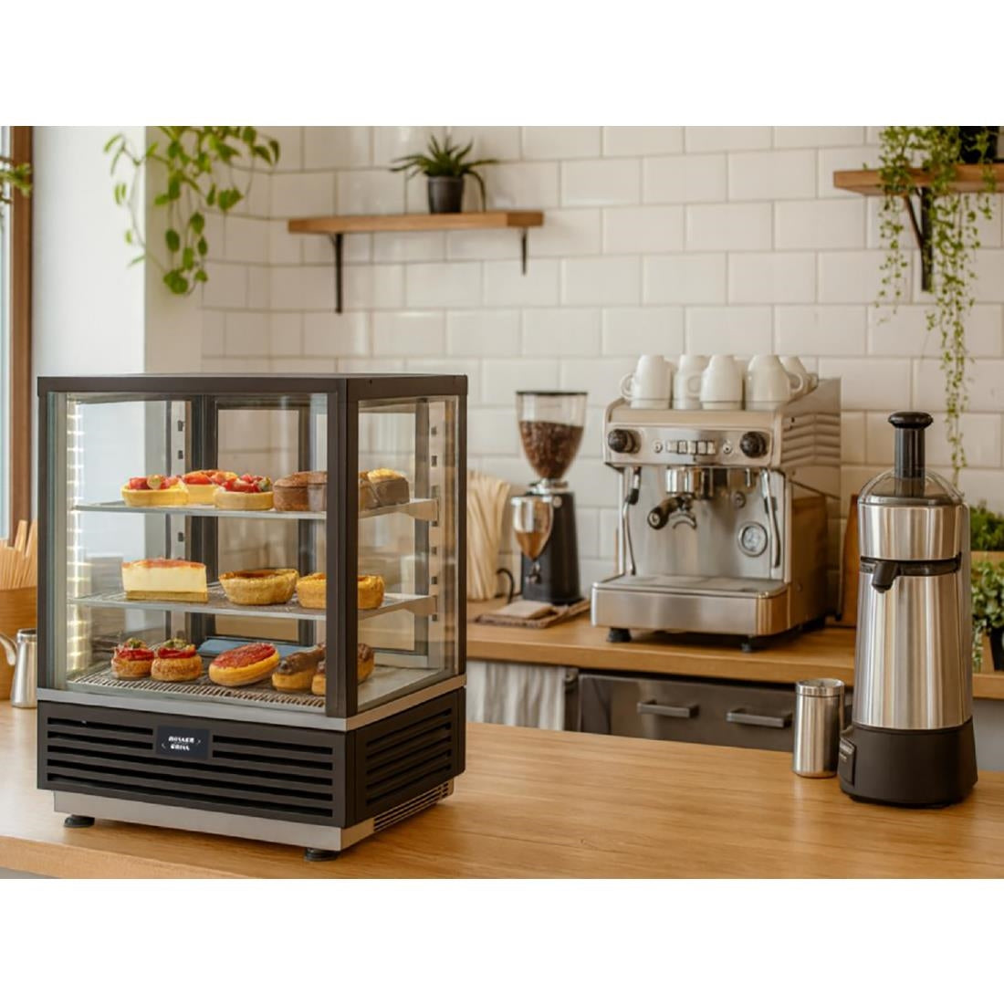 Roller Grill Countertop Display Fridge Black