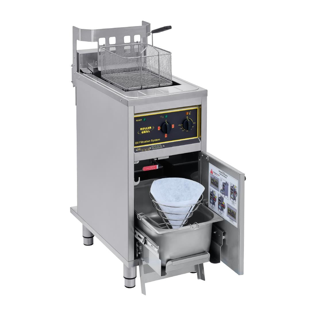 Roller Grill Single Tank Electric Fryer with Oil Filtration