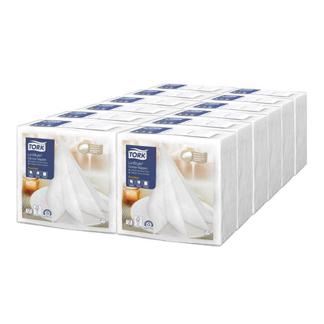 Tork LinStyle Dinner Napkins White 400x400mm (14 Pack)