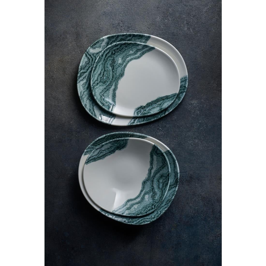 Churchill Inked Tide Opal Plates Black 185mm (12 Pack)