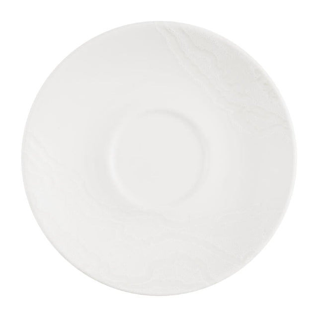 Churchill Inked Tide Café Cappuccino Saucers White 156mm (12 Pack)