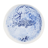 Churchill Inked Fresco Natural Footed Plates Blue 255mm (6 Pack)