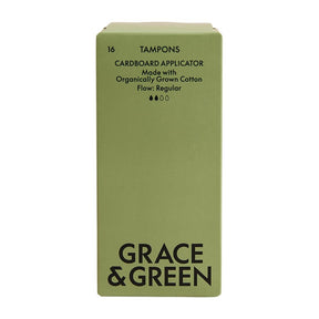 Grace & Green Organic Cotton Applicator Tampons, Regular (16 Pack)