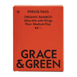 Grace & Green Organic Bamboo Period Pads, Medium (10 Pack)