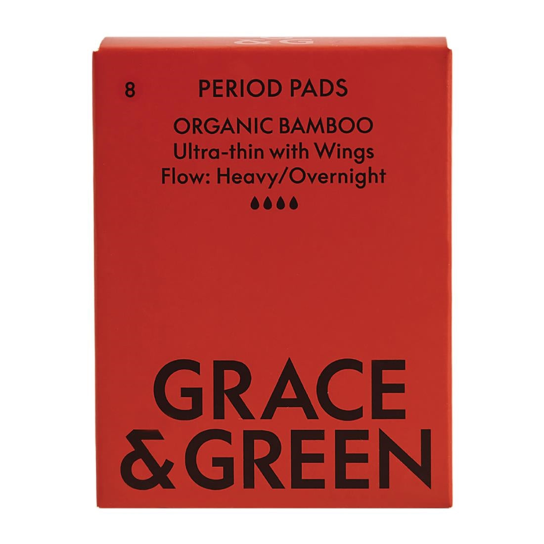 Grace & Green Organic Bamboo Period Pads, Heavy (8 Pack)