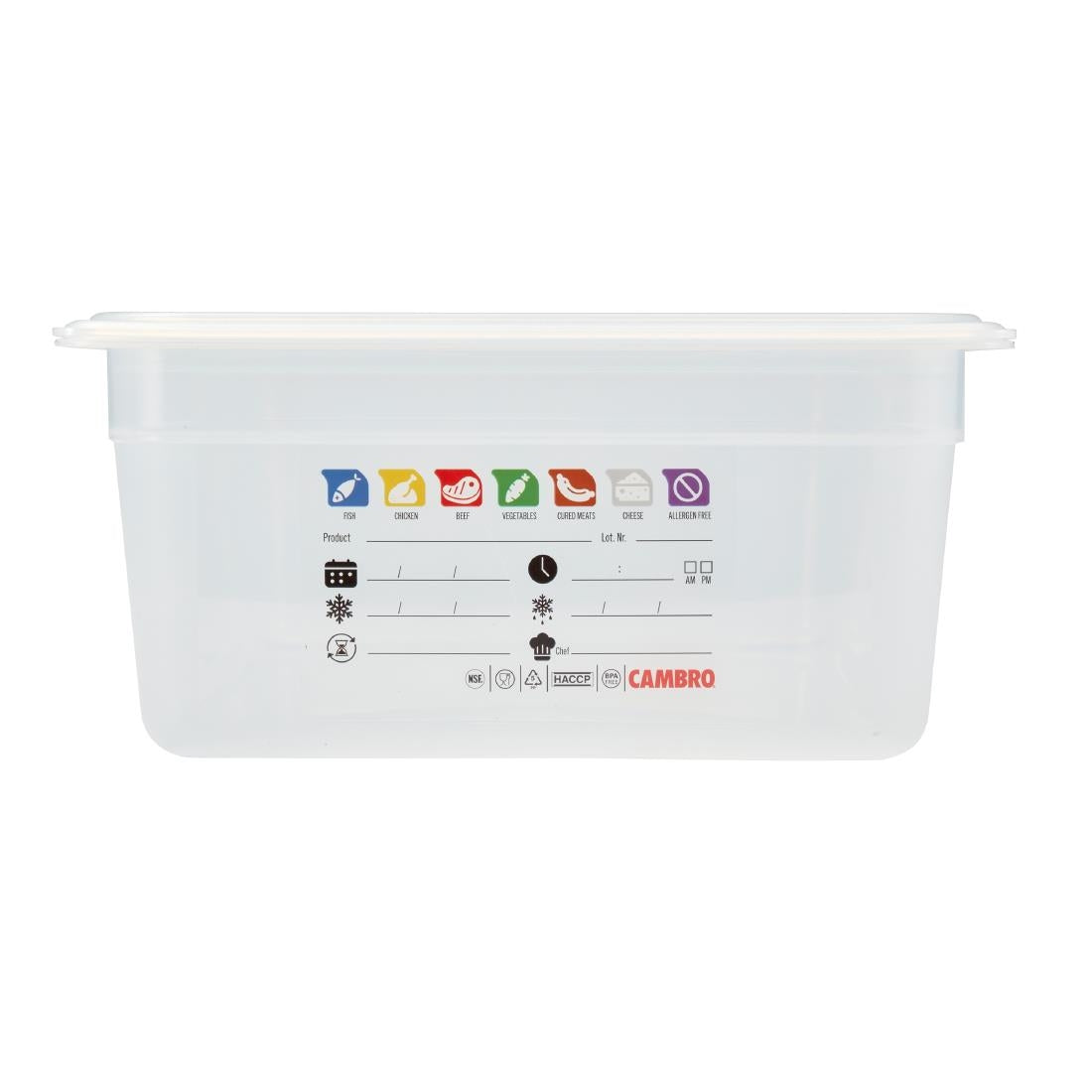 Cambro Safetrak IML Polypropylene Food Storage Container 1/1 GN 150mm