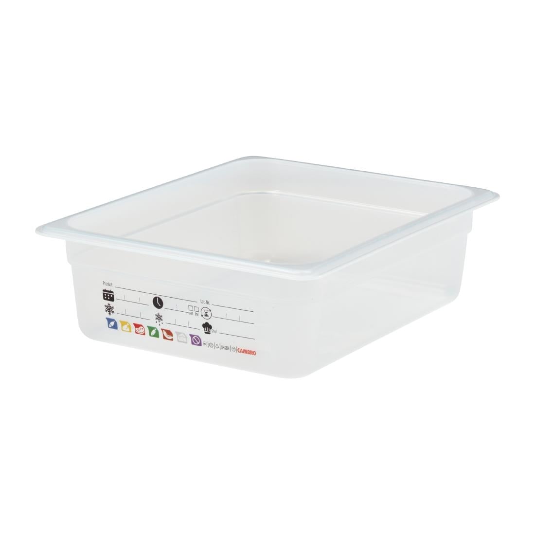 Cambro Safetrak IML Polypropylene Food Storage Container 1/2 GN 100mm