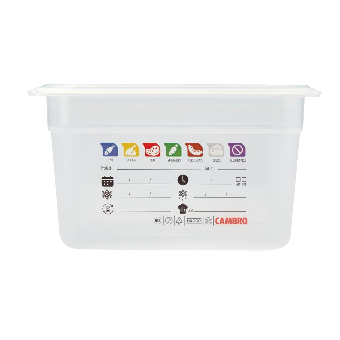 Cambro Safetrak IML Polypropylene Food Storage Container 1/2 GN 150mm